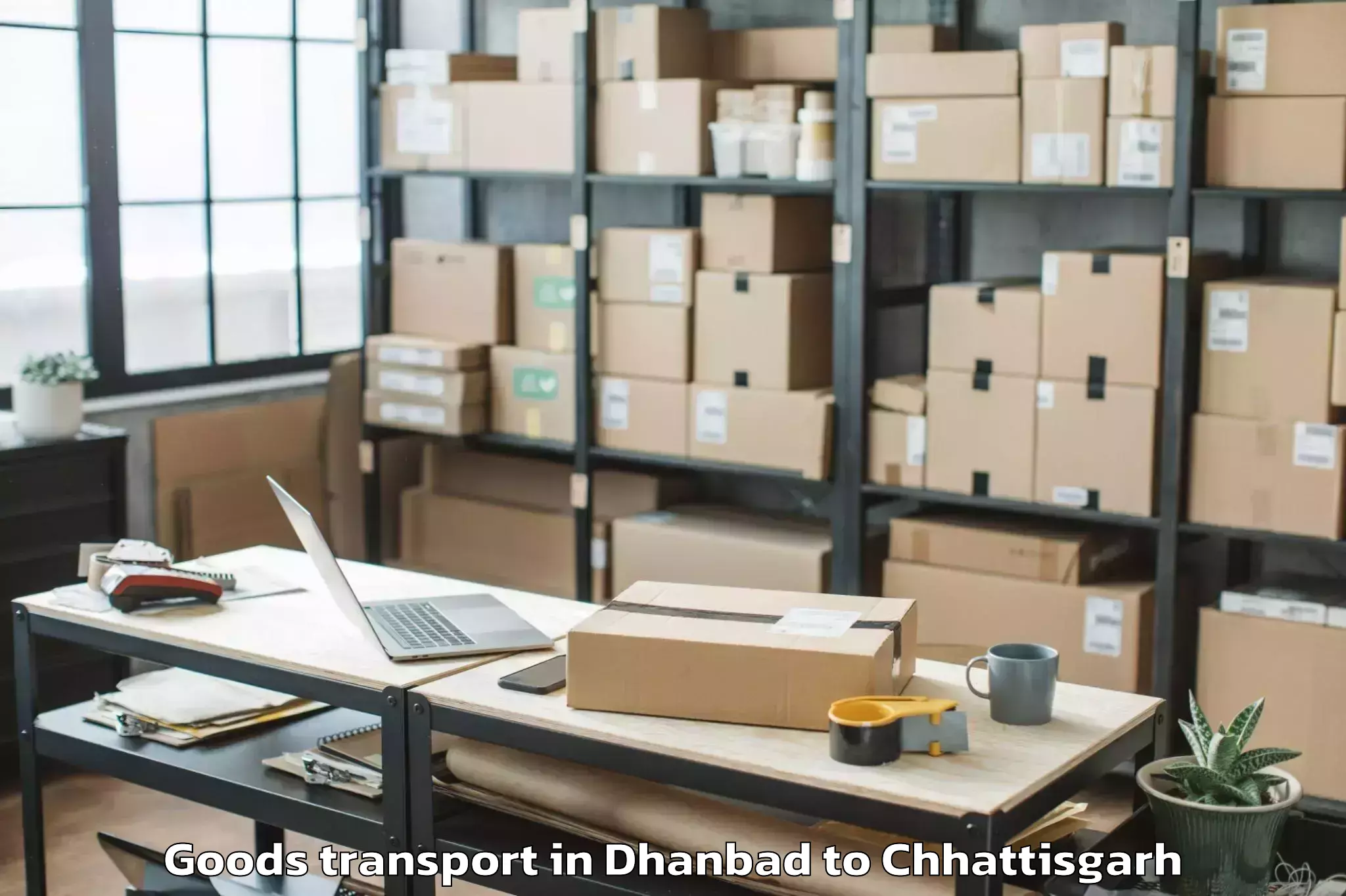 Trusted Dhanbad to Jashpur Nagar Goods Transport